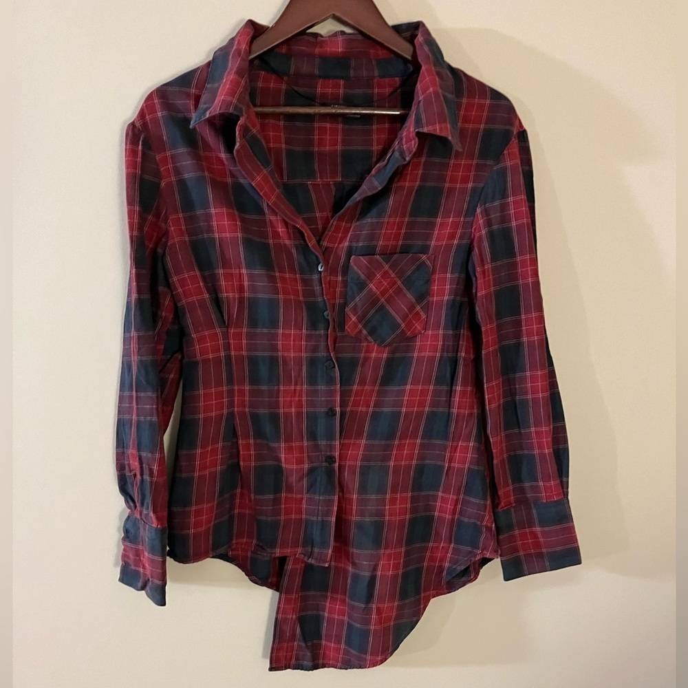 Zara structured plaid long sleeves